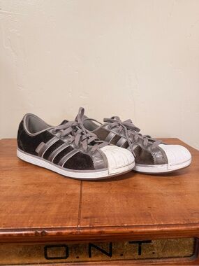 adidas brown velvet Shell-Toe Sneakers